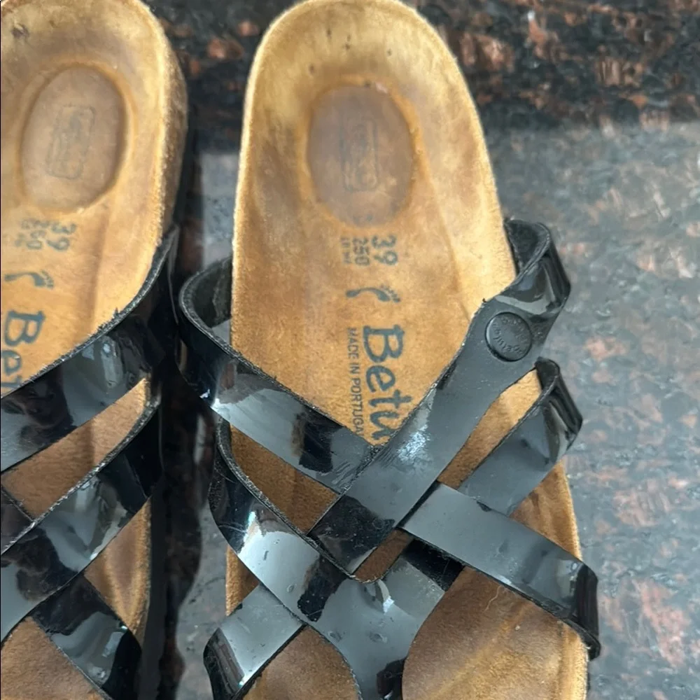 Betula by Birkenstock Vinha Black Patent Sandals L8 - Picture 8 of 8